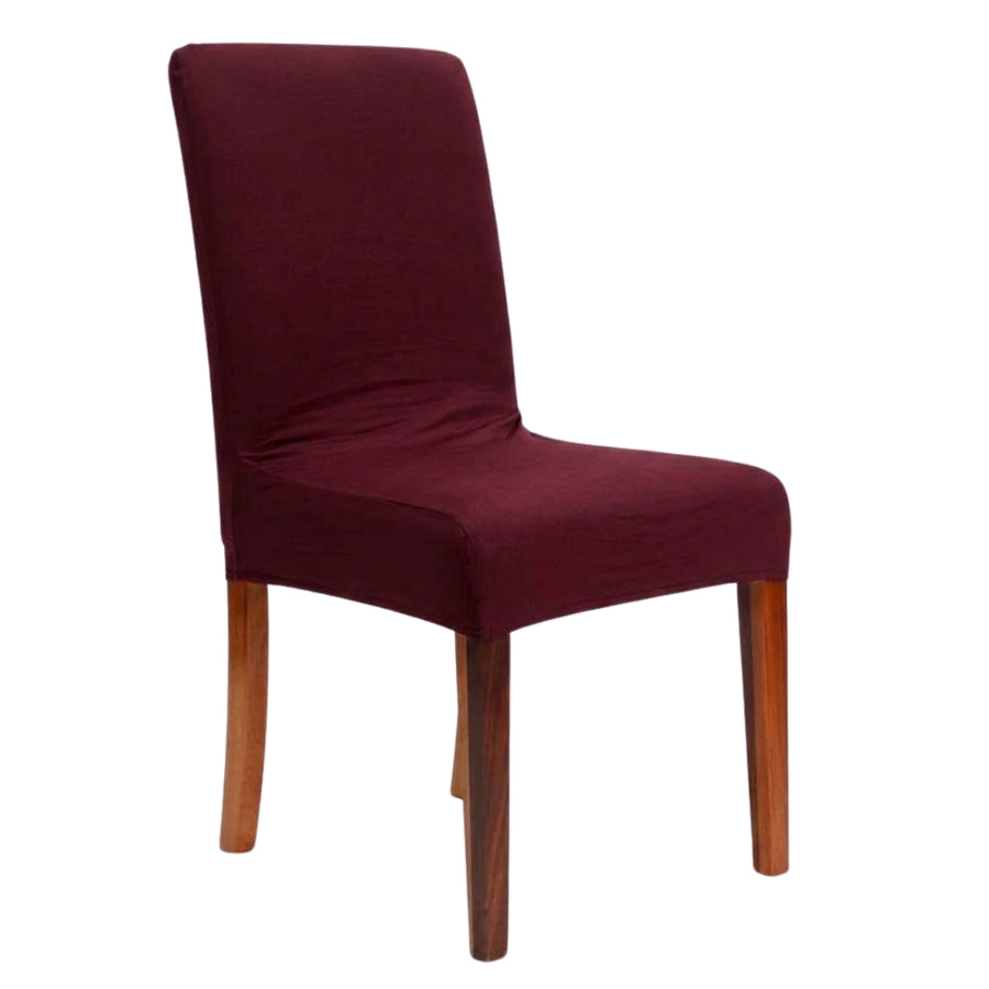 Lycra Dining Chair Covers (Toppers) - Burgundy Wine Red