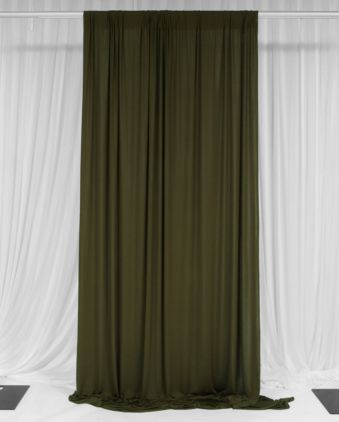 Lycra Backdrop Convertible Panels - Olive Green (1.6x3m) single curtain