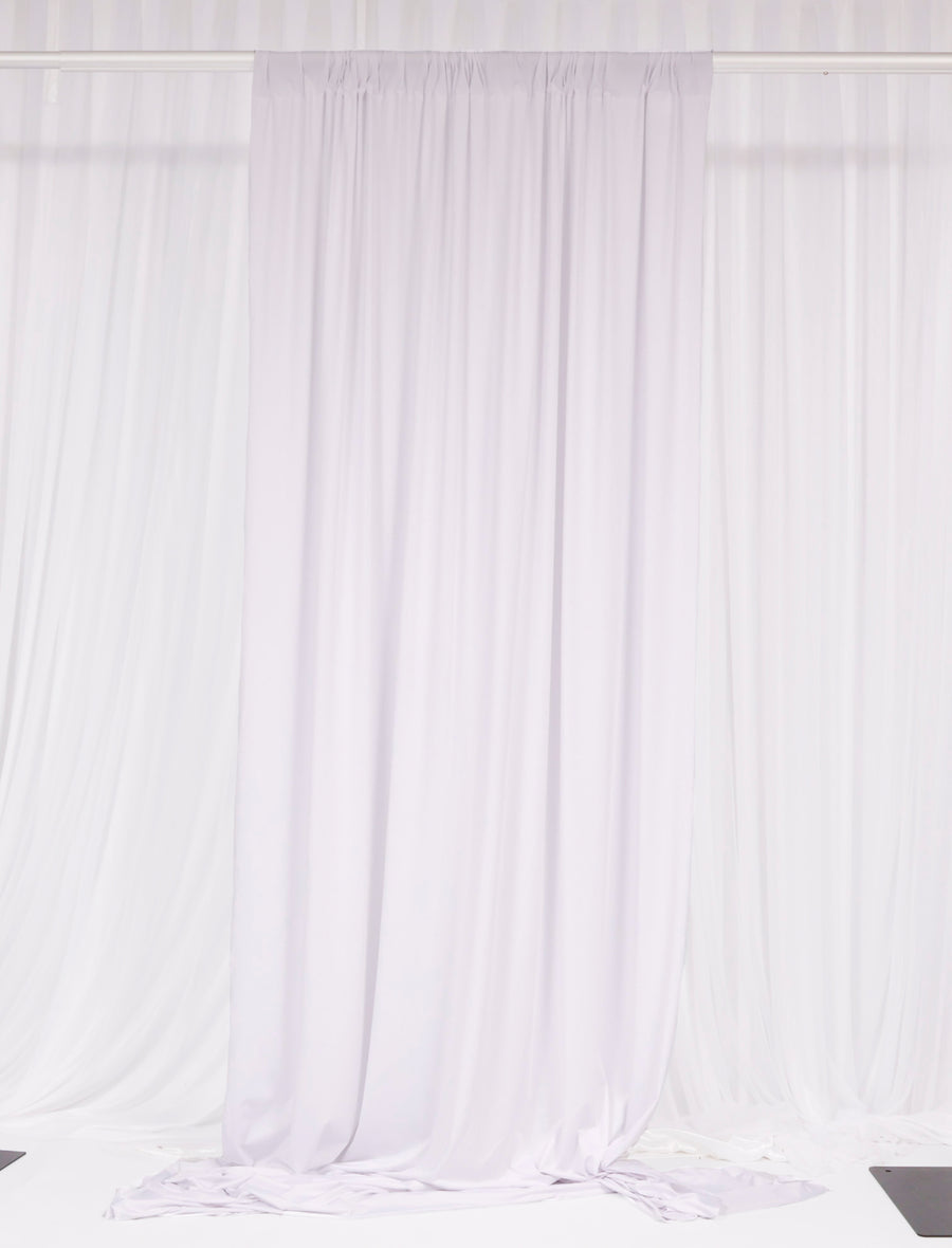Lycra Backdrop Convertible Panels - White (1.6x3m) single curtain