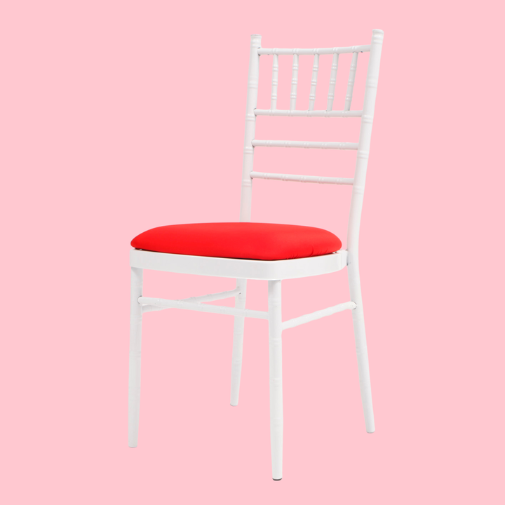 Lycra Cushion Cover - Red on white chair