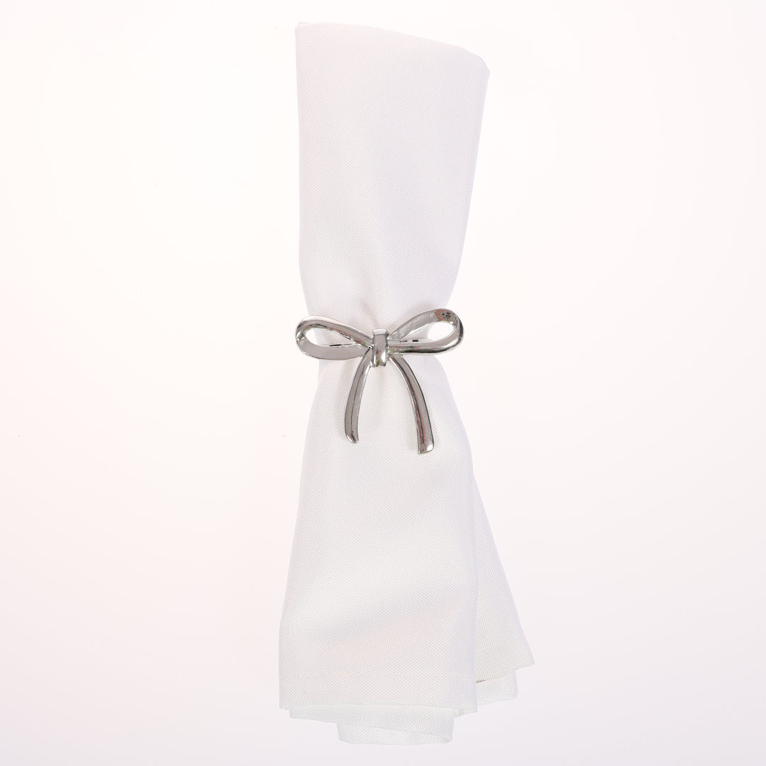 Metal Bow Napkin Ring - Silver