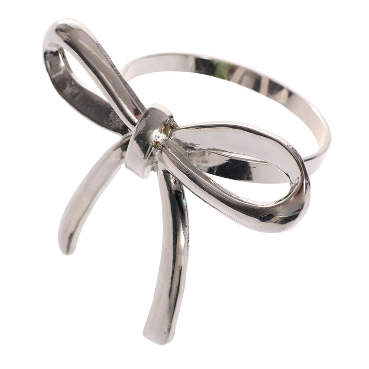 Metal Bow Napkin Ring - Silver