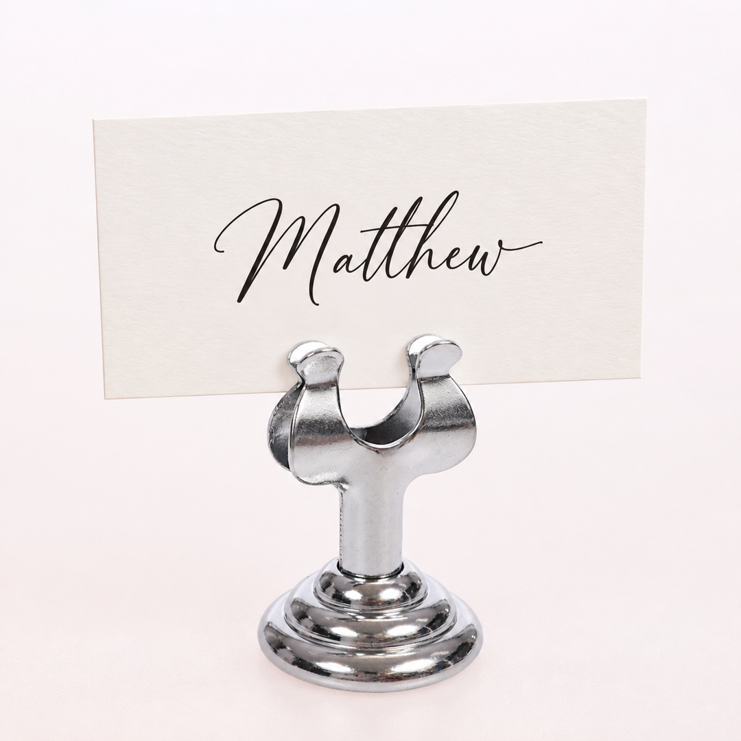 Metal Place Card Holder - Silver