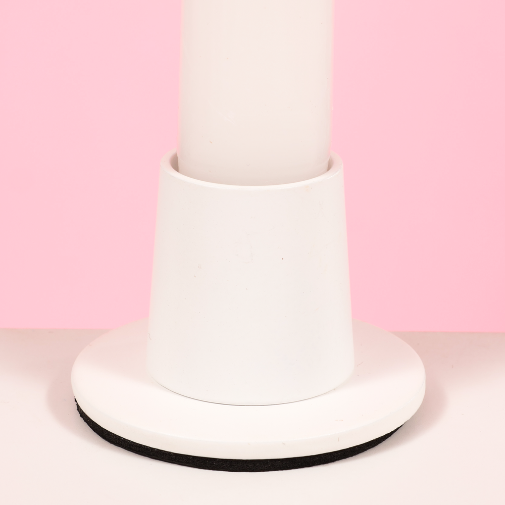 Metal Taper Candle Holder - Small - White with taper candle