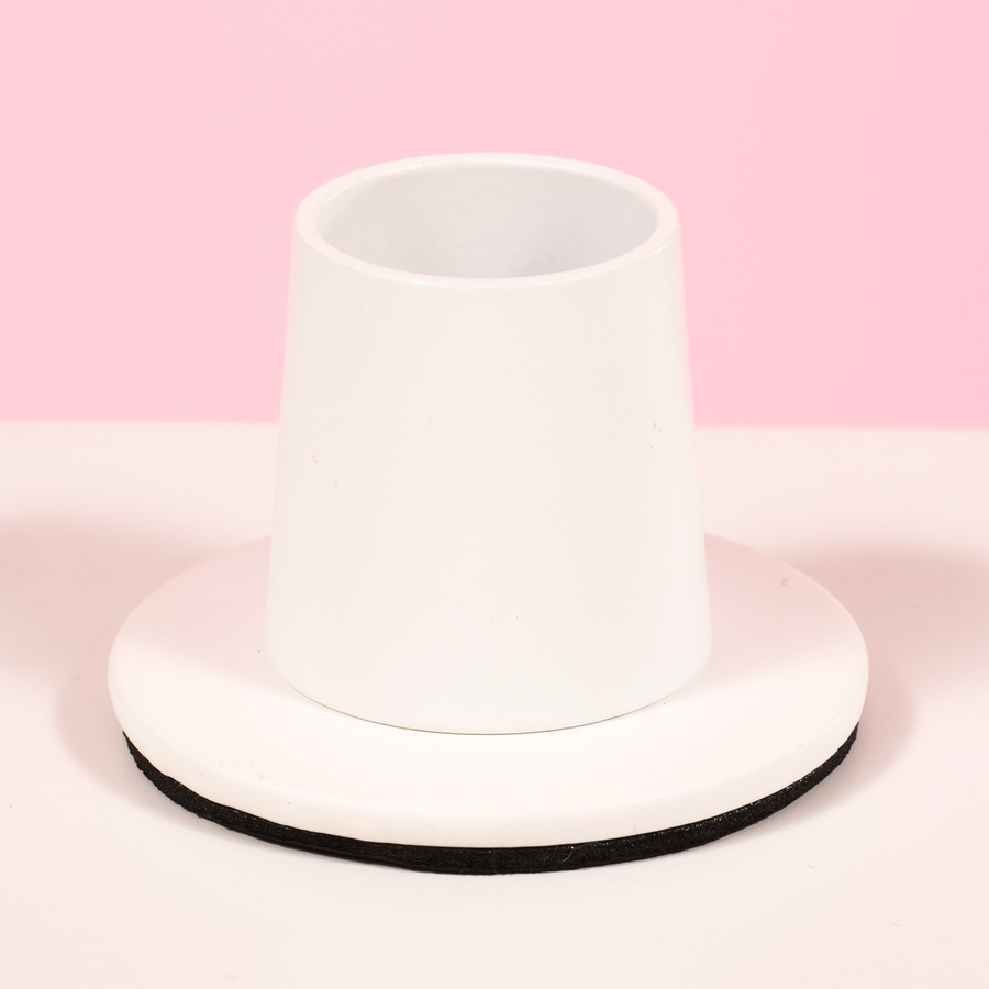 Metal Taper Candle Holder - Small - White