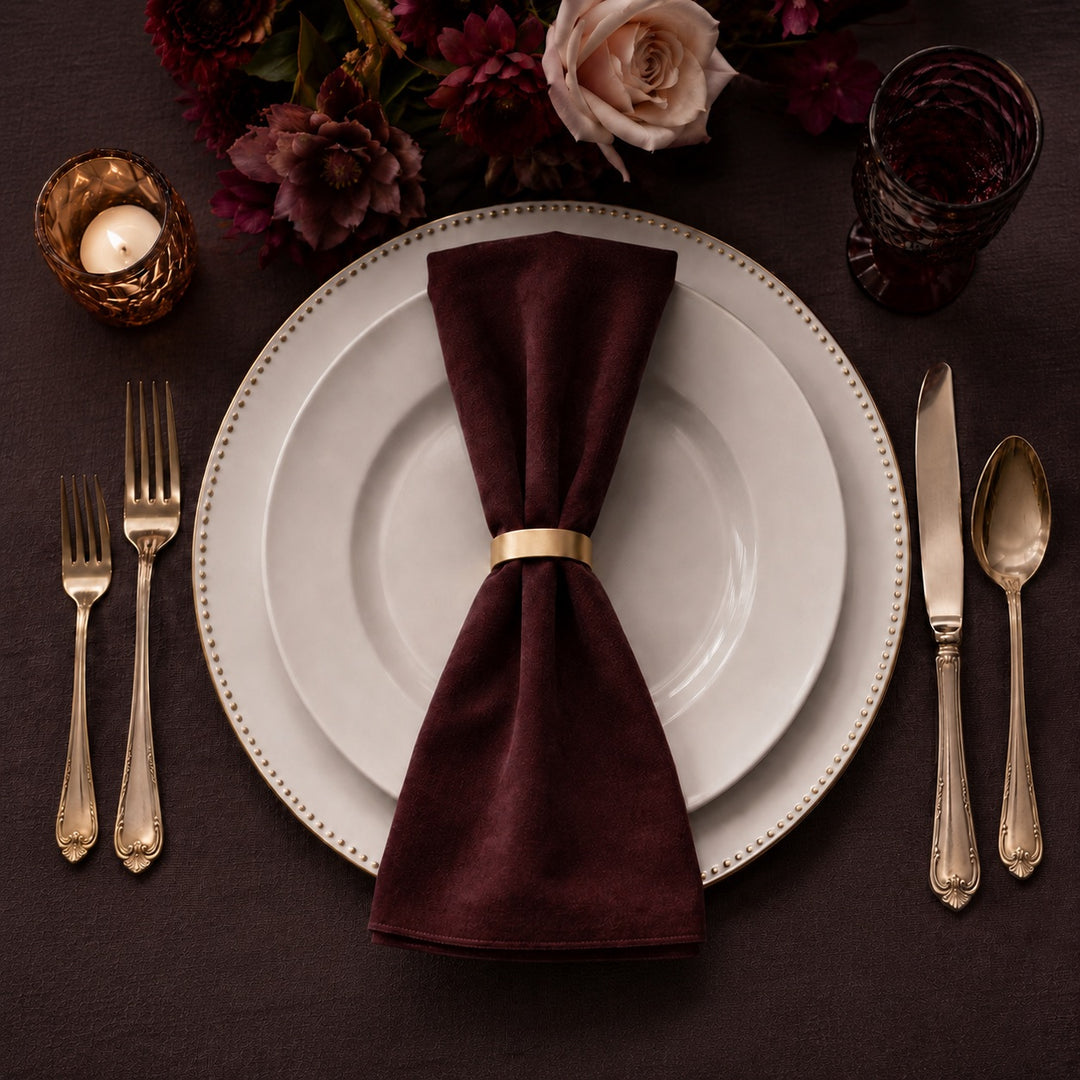 Charger Plate - White with Embossed Gold Trim (33cm)
