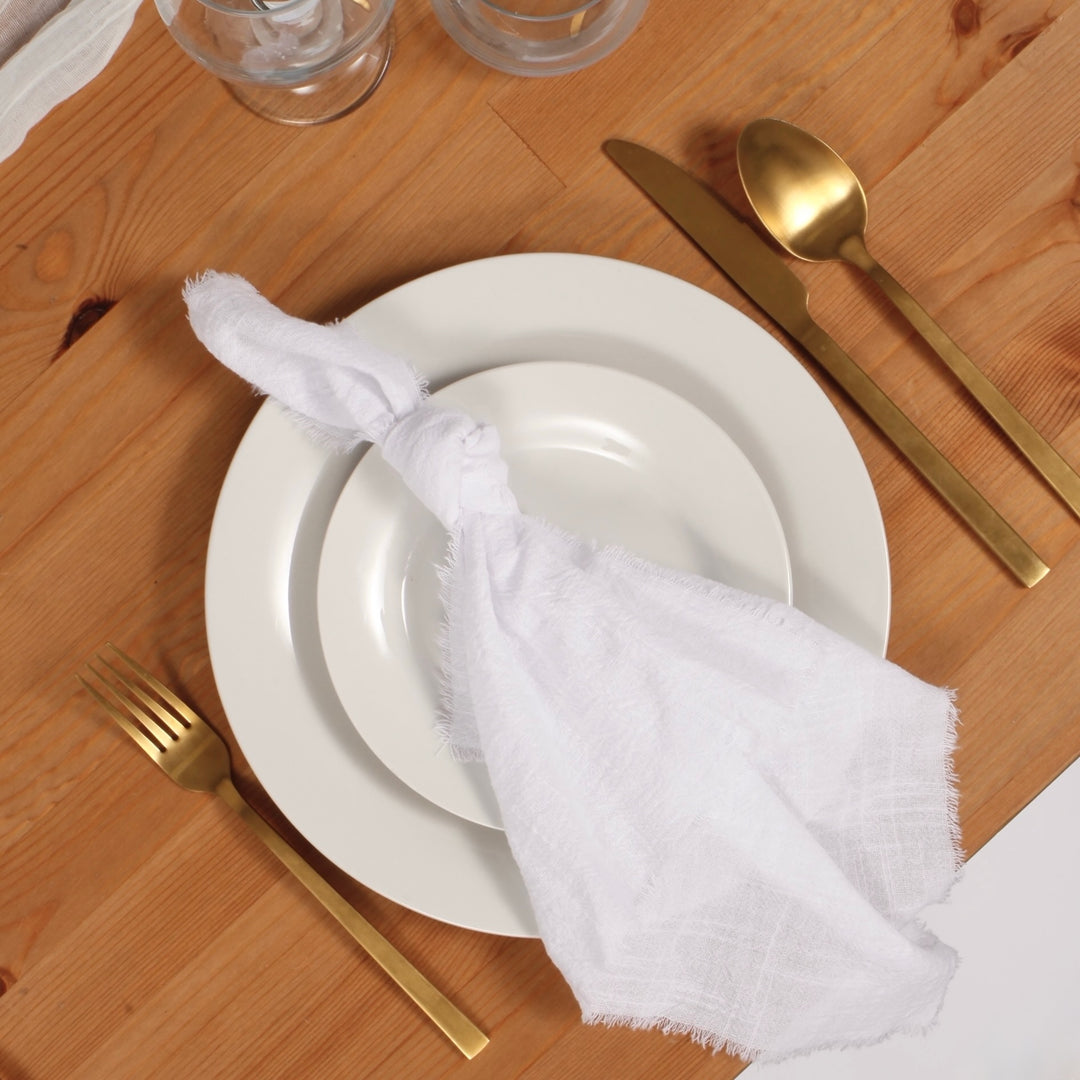 Rustic Cotton Napkins - White (50x50cm) table setting