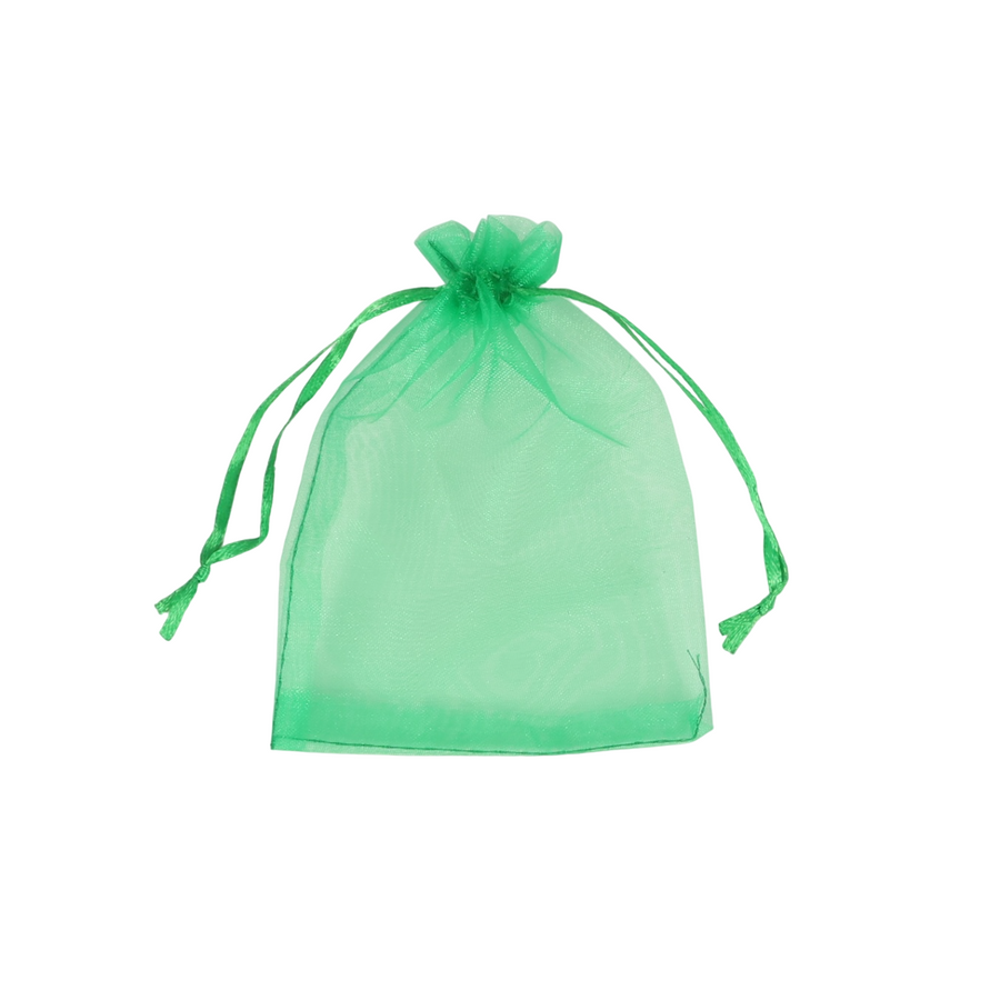 Organza Bags - Green (10x15cm) tied up