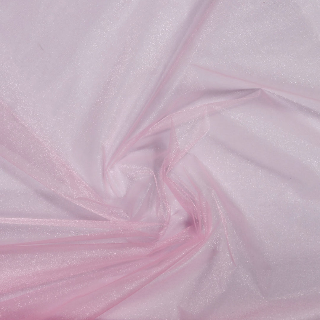 Organza Fabric Roll - Light Pink (75cmx27m) closeup material scrunched