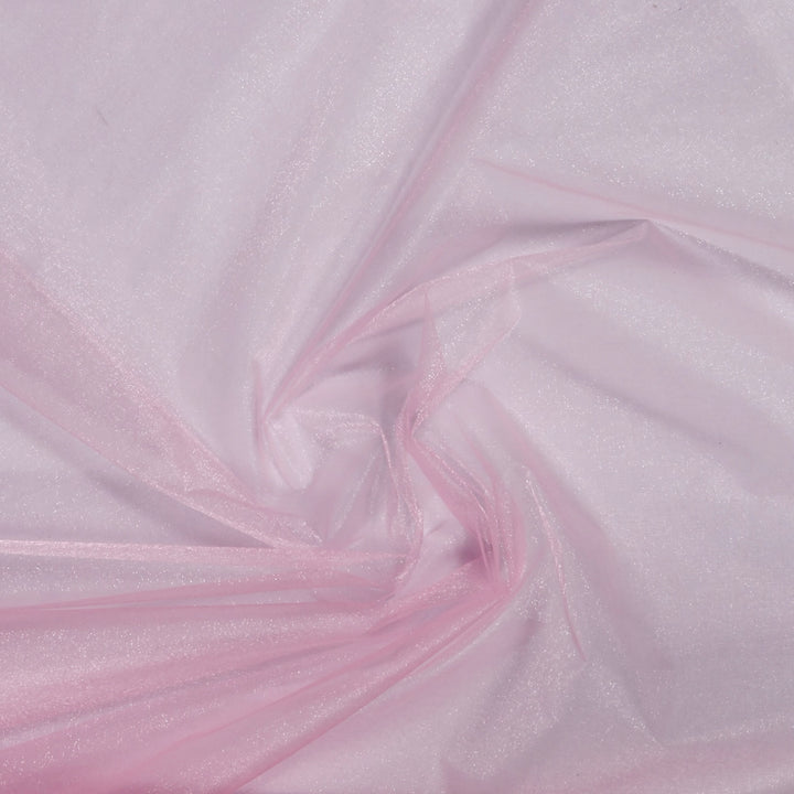 Organza Fabric Roll - Light Pink (75cmx27m) closeup material scrunched