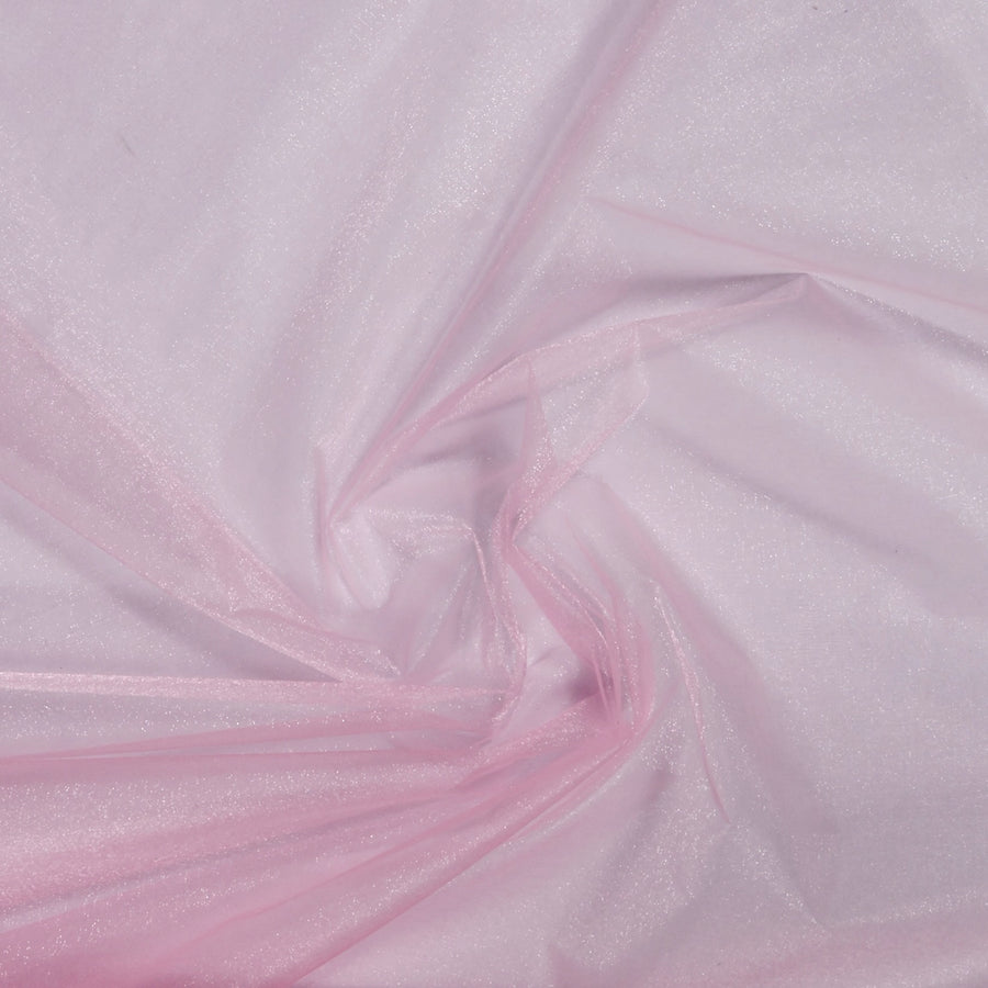 Organza Fabric Roll - Light Pink (75cmx27m) closeup material scrunched