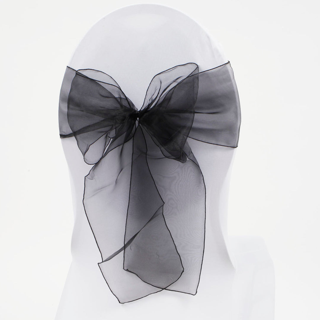 Organza Chair Sashes - Black