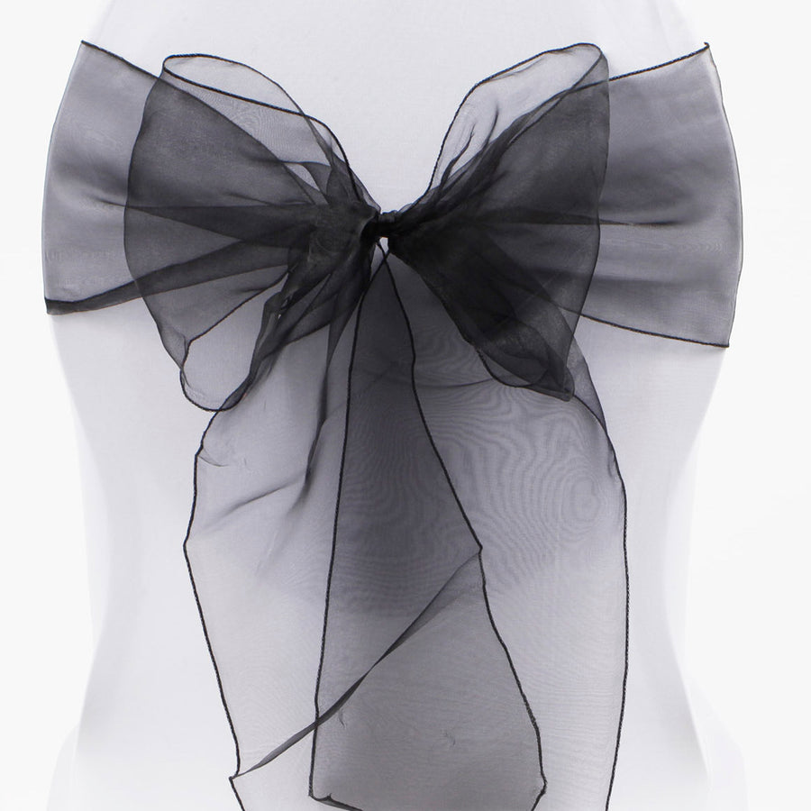 Organza Chair Sashes - Black