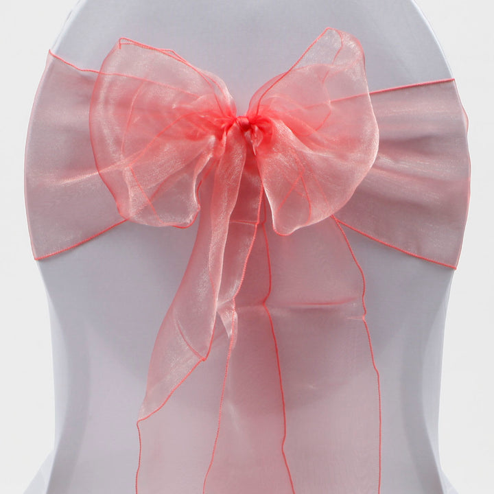 Organza Chair Sashes - Coral