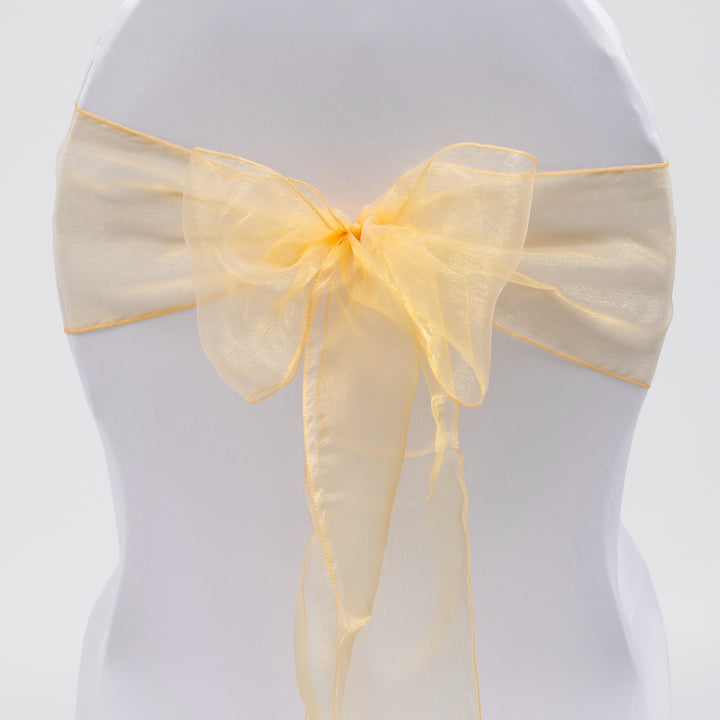 CLEARANCE Organza Chair Sashes - Golden Yellow