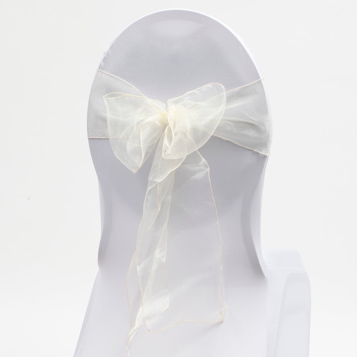 Organza Chair Sash oblique view - Ivory