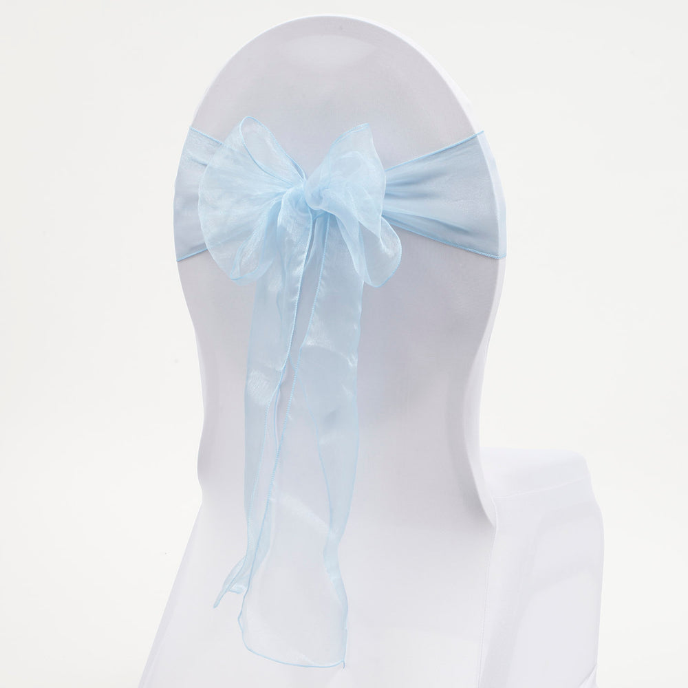 Organza Chair Sash oblique view - Light Blue