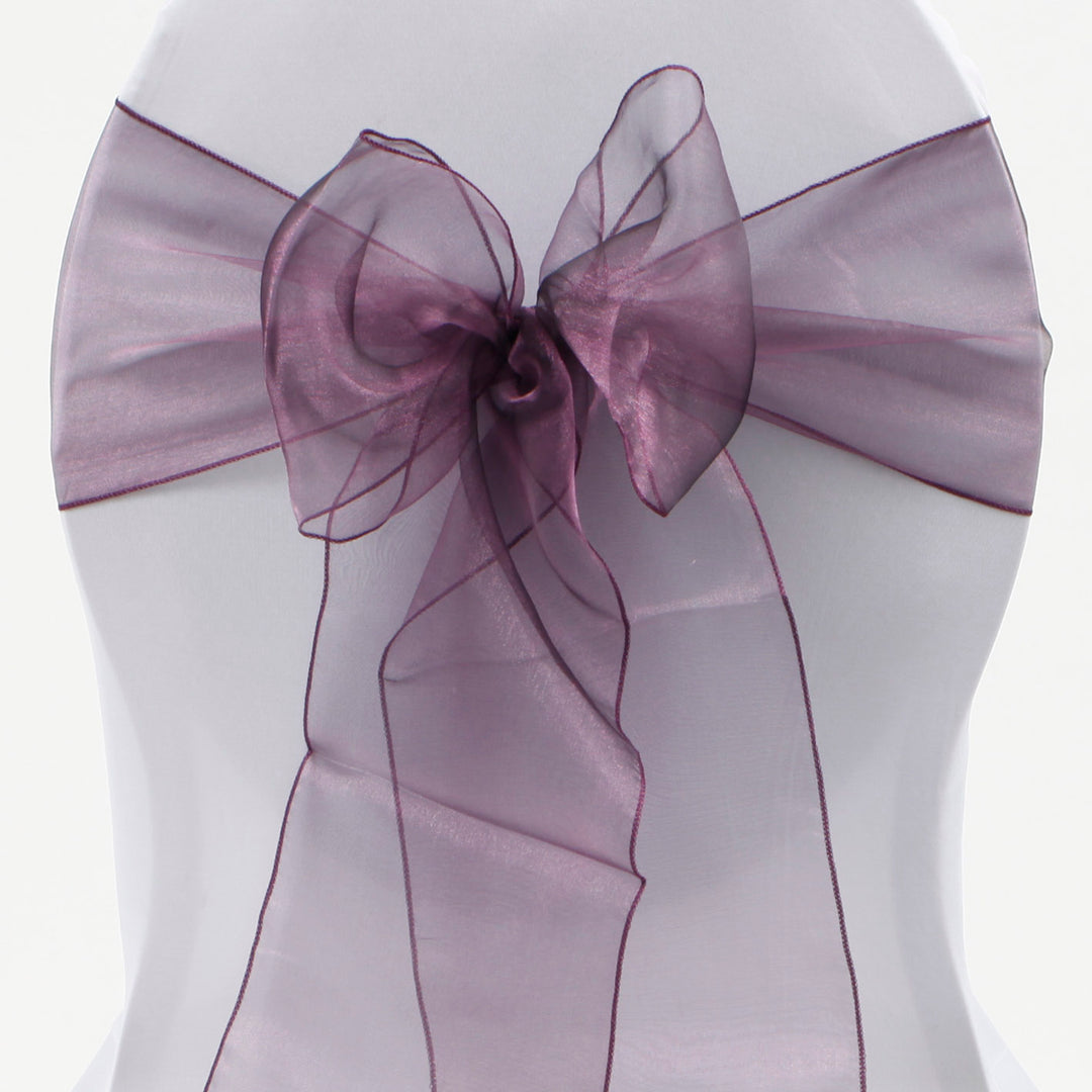 Organza Chair Sashes - Plum