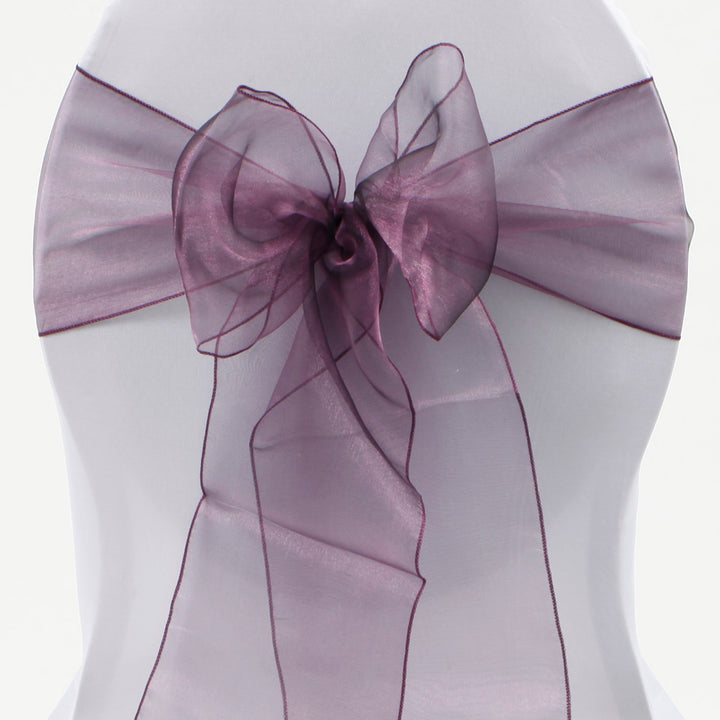 Organza Chair Sashes - Plum