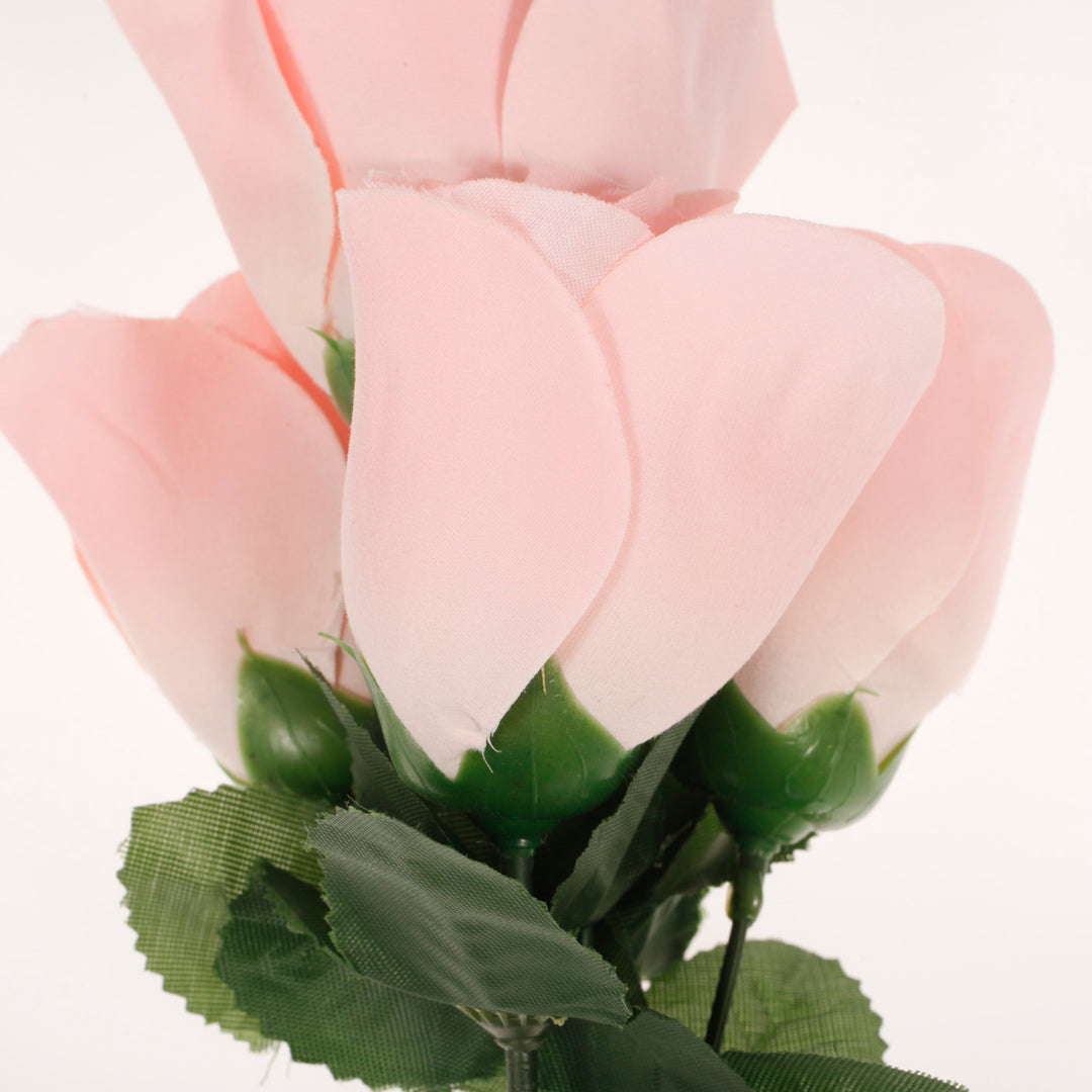 Artificial Silk Premium Rose Bud Bouquet - Peach detail