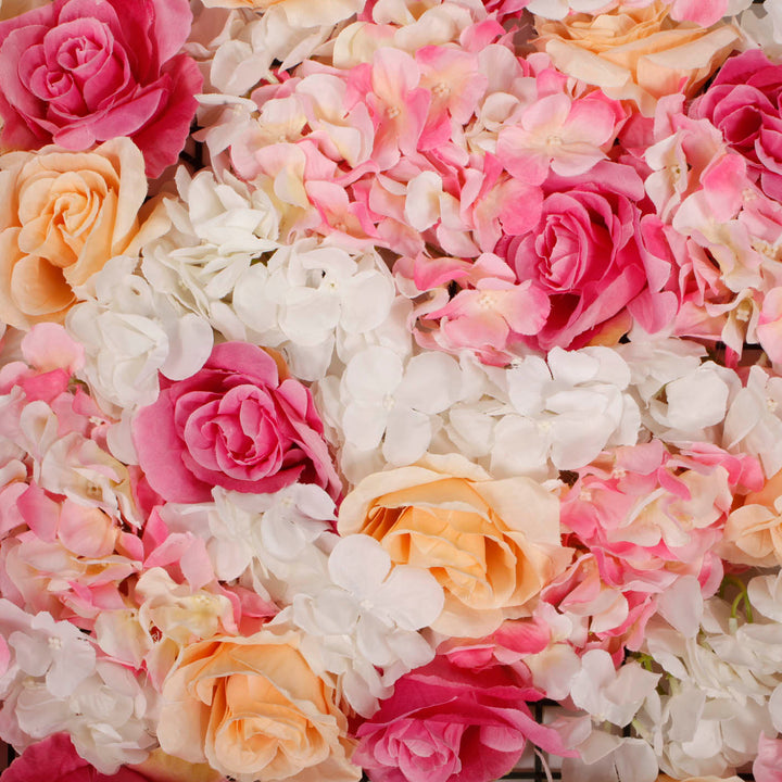 Flower Wall - Rose & Hydrangea (Pink, White, Peach)