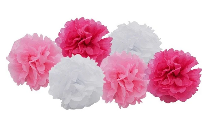 CLEARANCE Paper Pom Pom Set  - Pink (18pc)