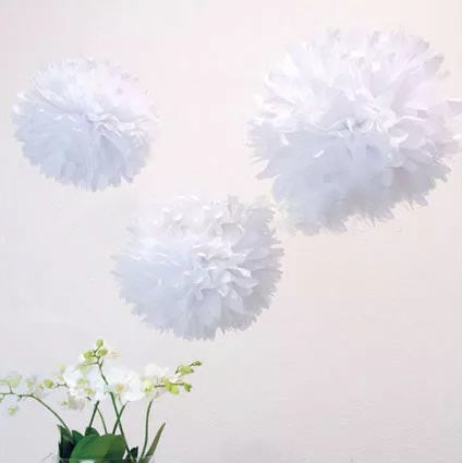 Paper Pom Poms - White (20cm)