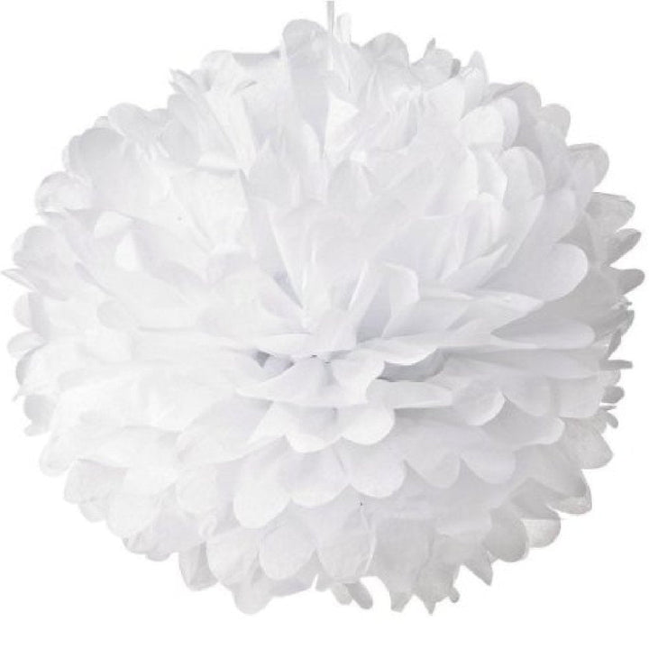 Paper Pom Poms - White (20cm)
