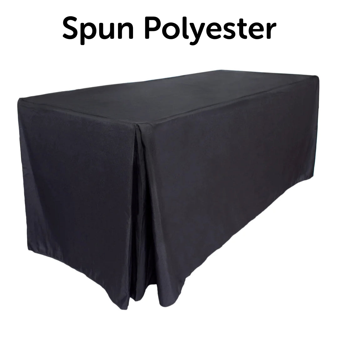 Spun Polyester Fitted Tablecloth - Black (6ft)