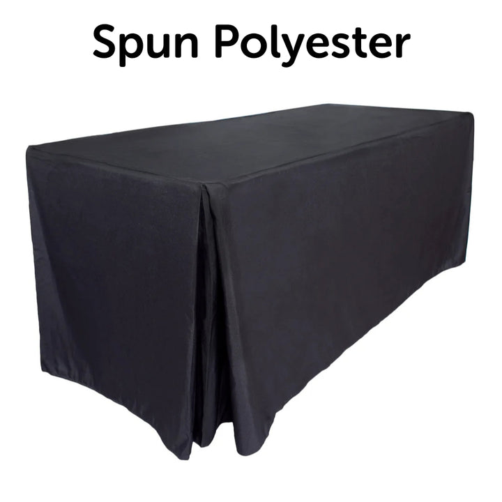 Spun Polyester Fitted Tablecloth - Black (6ft)