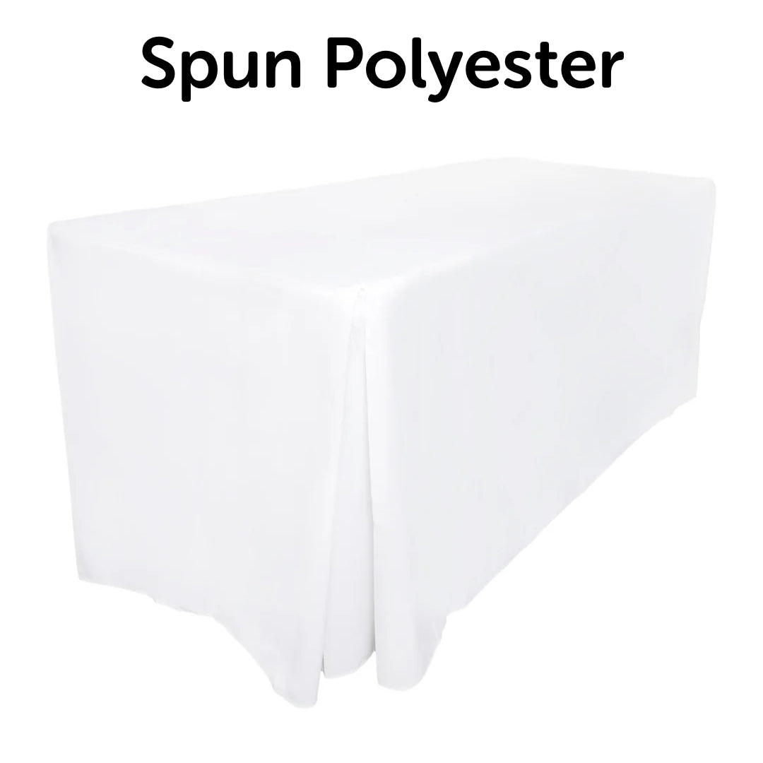 Spun Polyester Fitted Tablecloth - White (6ft)