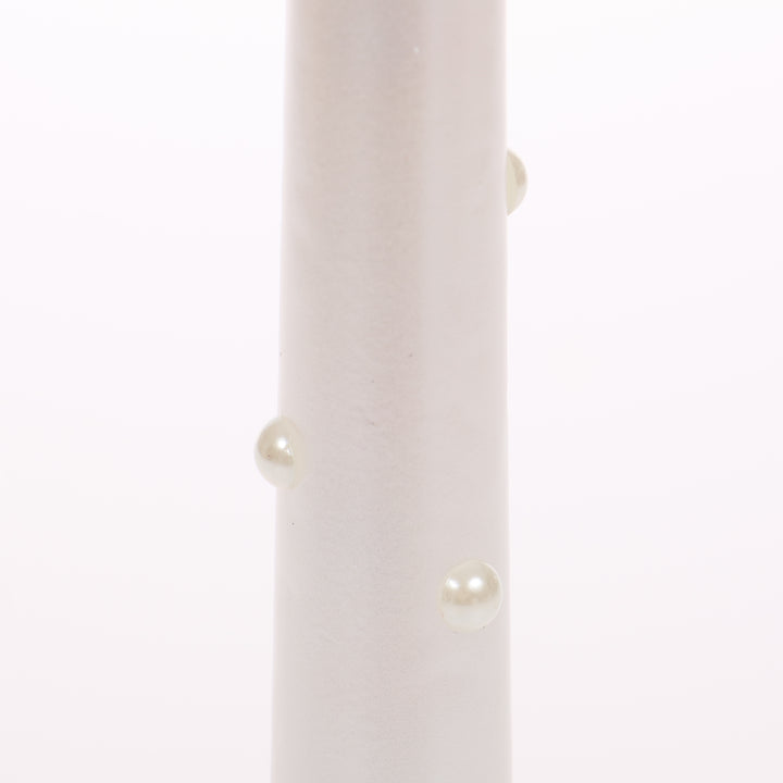 Pearl Taper Candles - White