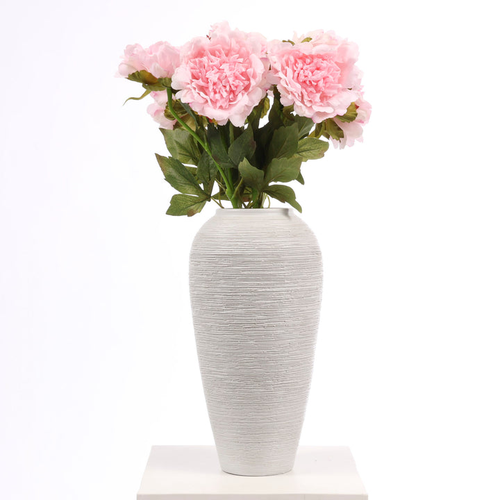 Artificial Peony Rose - Large Stem - Light Pink in vase