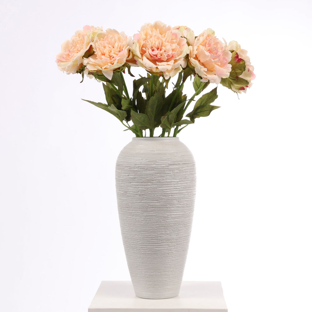 Artificial Peony Rose - Large Stem - Peach in vase