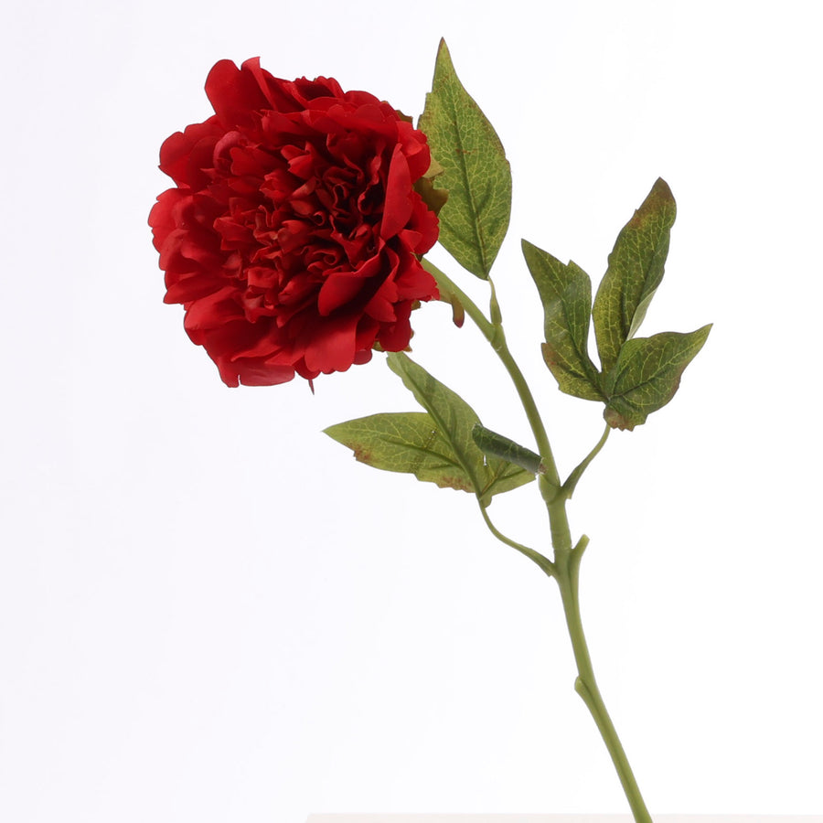 Artificial Peony Rose - Large Stem - Red
