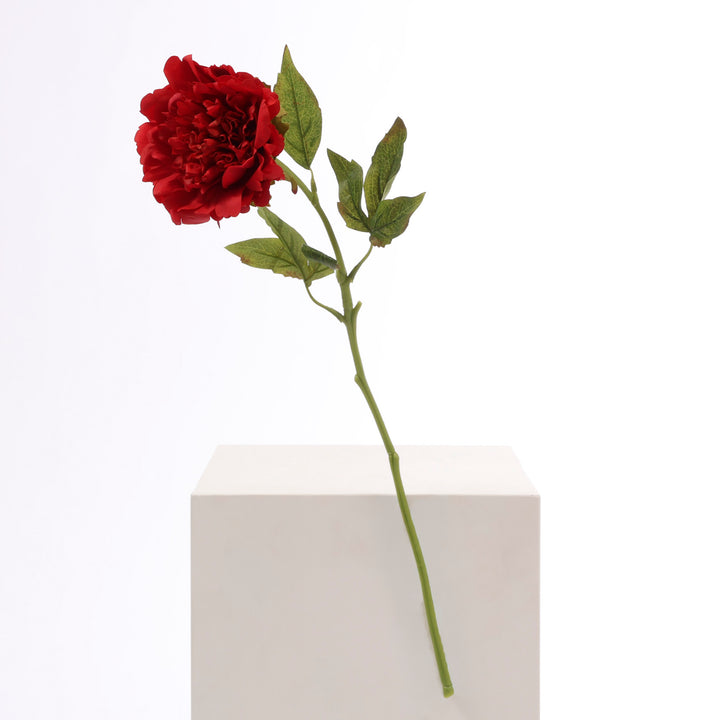 Artificial Peony Rose - Large Stem - Red