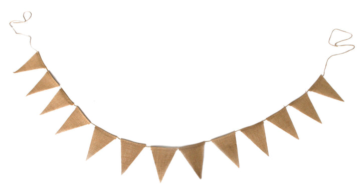CLEARANCE Hessian Flag Bunting - Plain (Triangles)