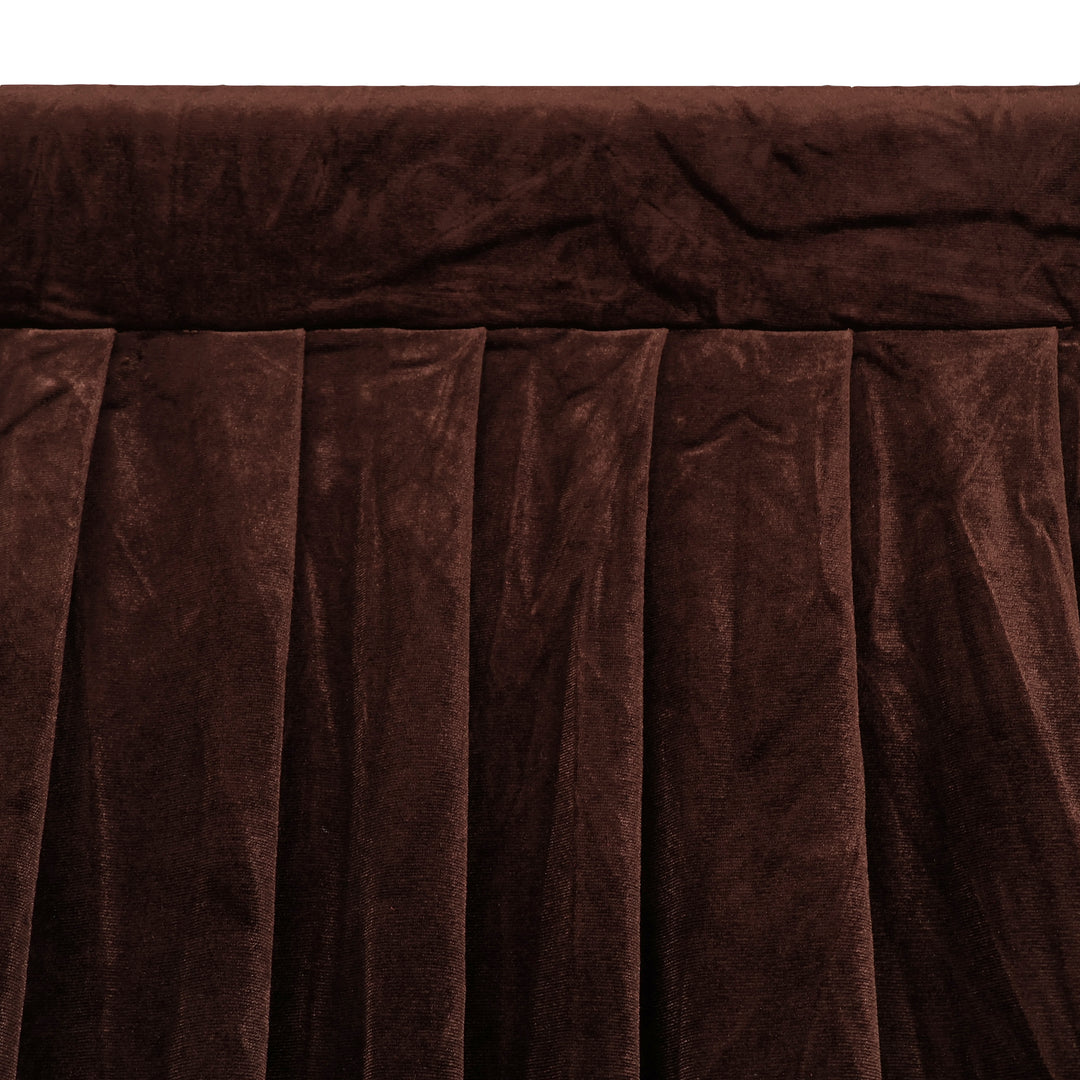 Premium Velvet Backdrop Curtain - Chocolate Brown (3x3m) close up top
