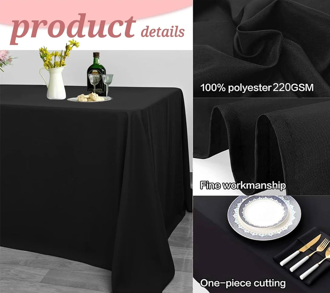 Black Rectangle Tablecloth (137x244cm) quality