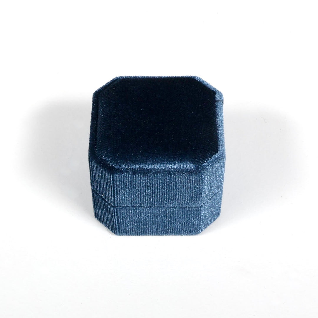 Velvet Ring Box - Dusty Blue