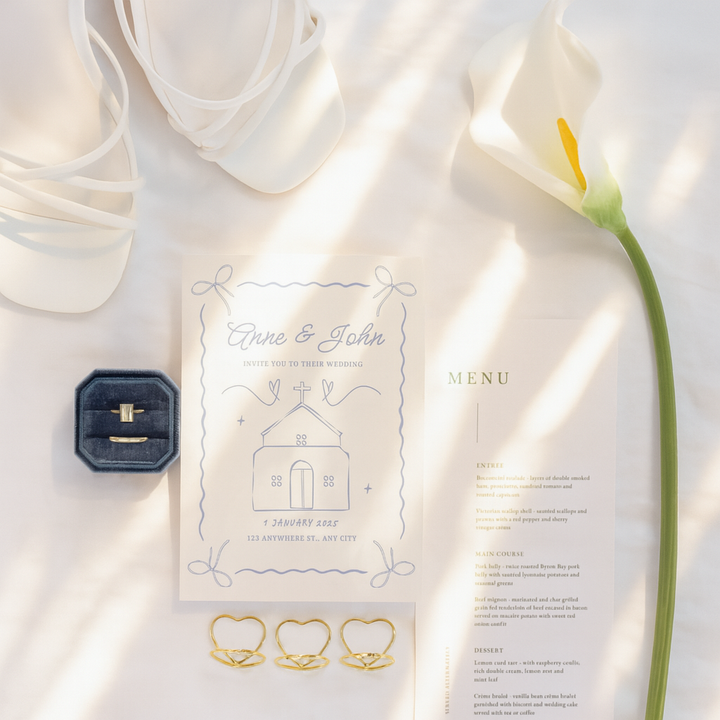 Velvet Ring Box - Dusty Blue