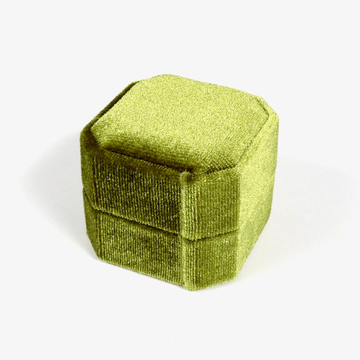 Velvet Ring Box - Olive Green
