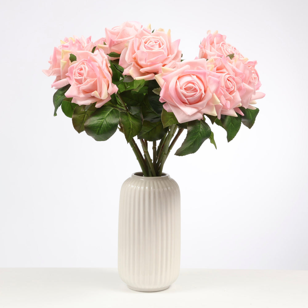 Artificial Rose Blossomed Stem - Blush