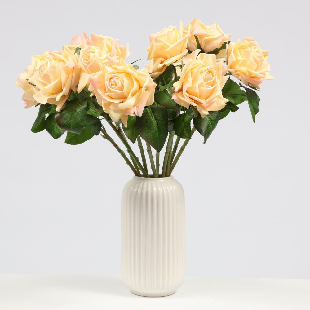 Artificial Rose Blossomed Stem - Peach