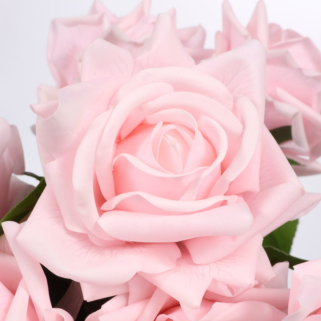 Artificial Rose Blossomed Stem - Light Pink close up