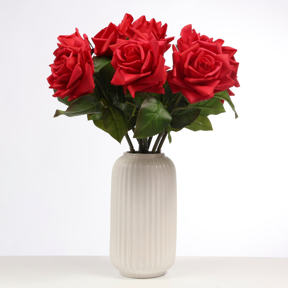 Artificial Rose Blossomed Stem - Red