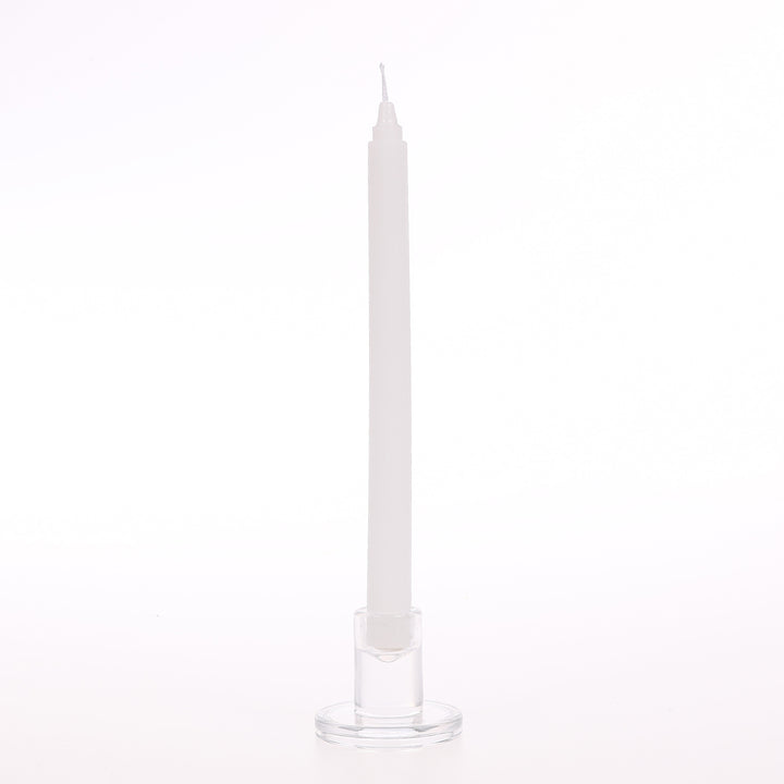Ribbed Dinner Candles - White