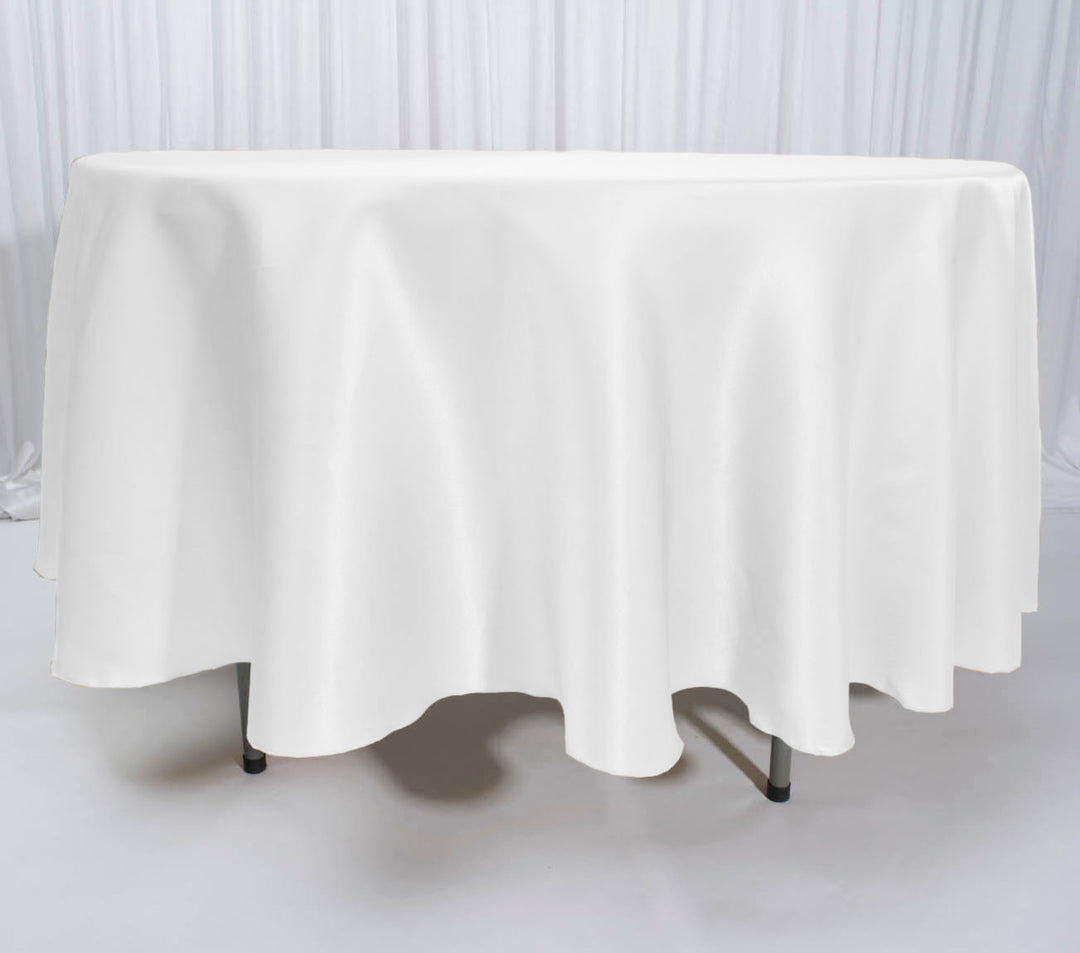 White Round SATIN Tablecloth (305cm)