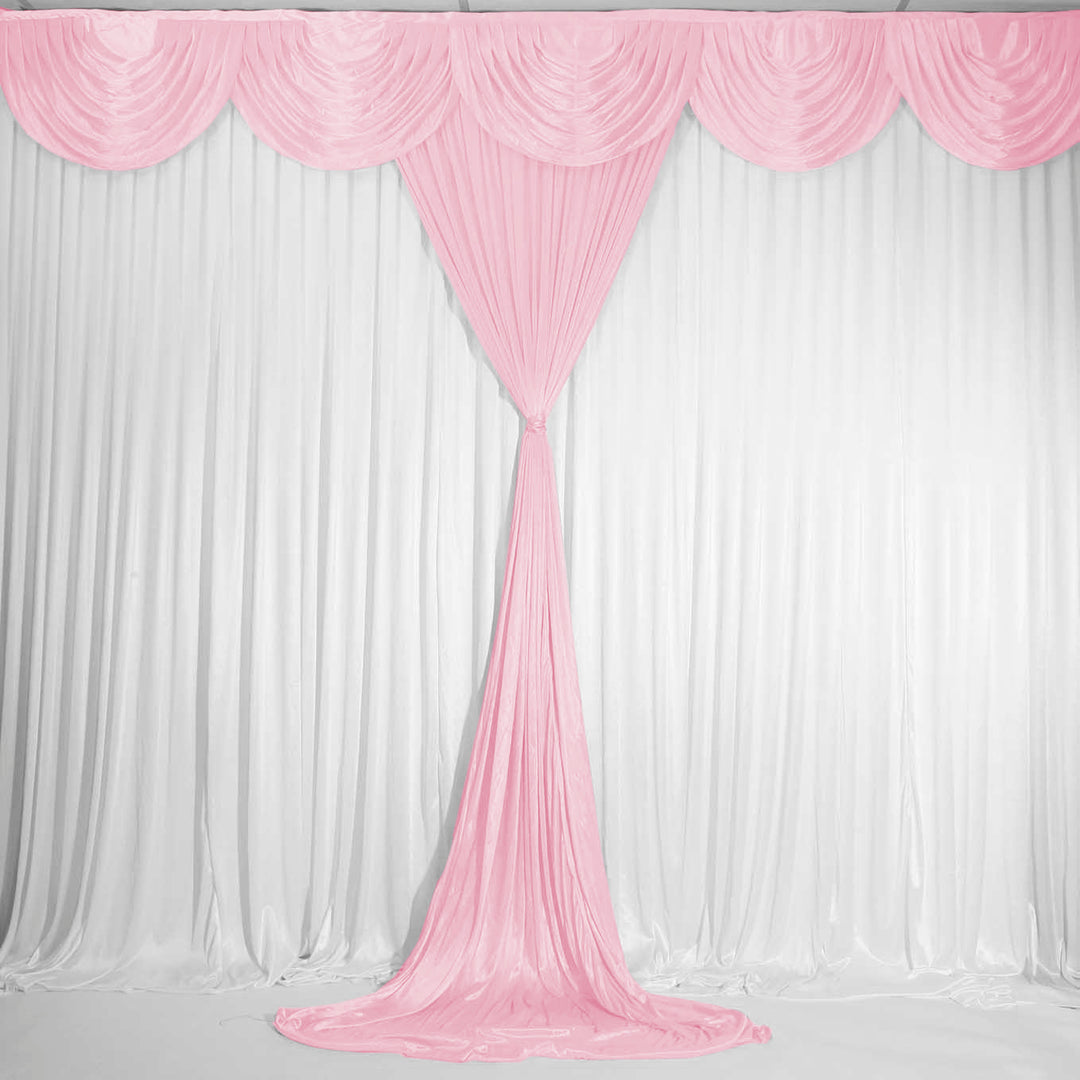 Light Pink Ice Silk Satin Backdrop Convertible Panels 1mx3m tied with optional swag