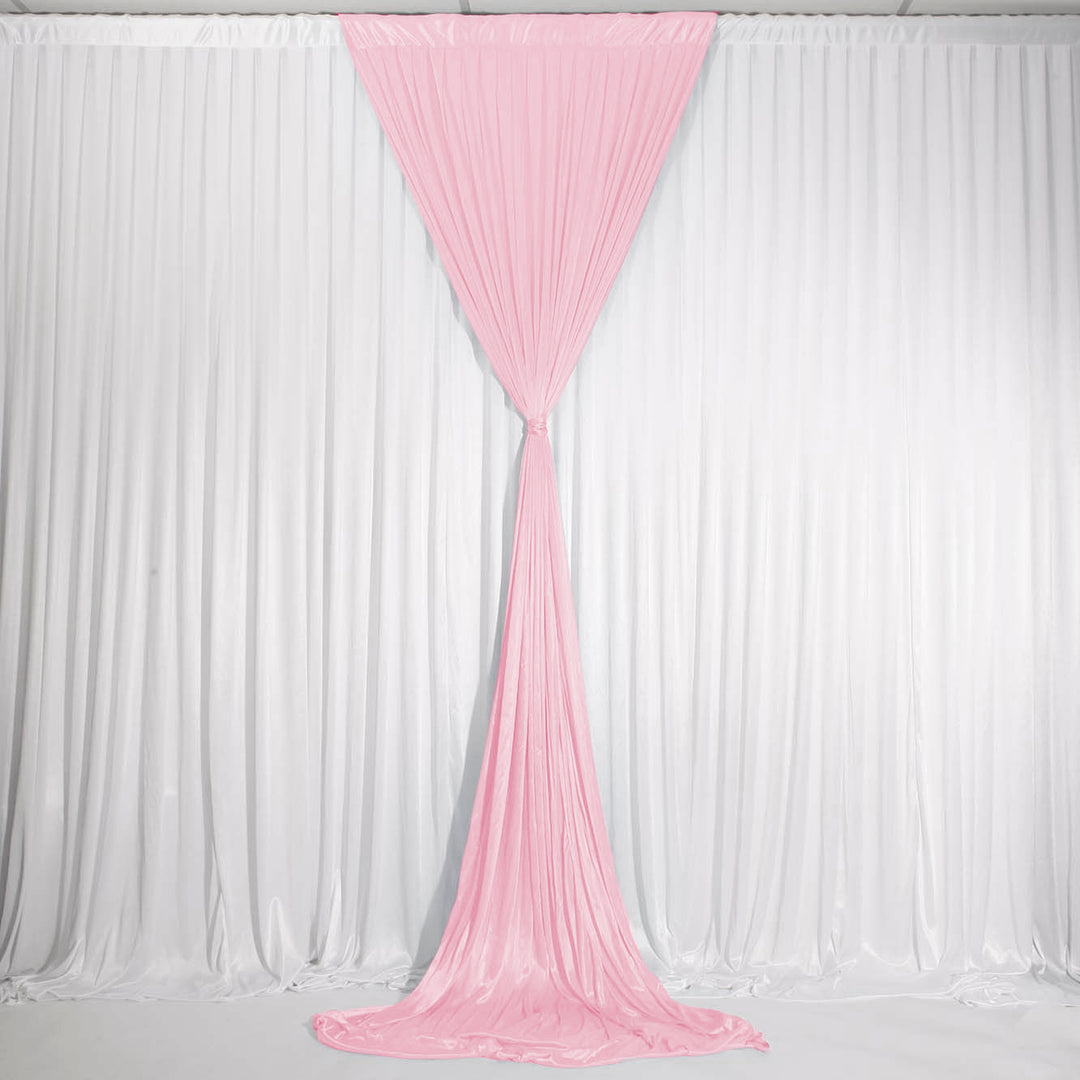 Light Pink Ice Silk Satin Backdrop Convertible Panels 1mx3m tied